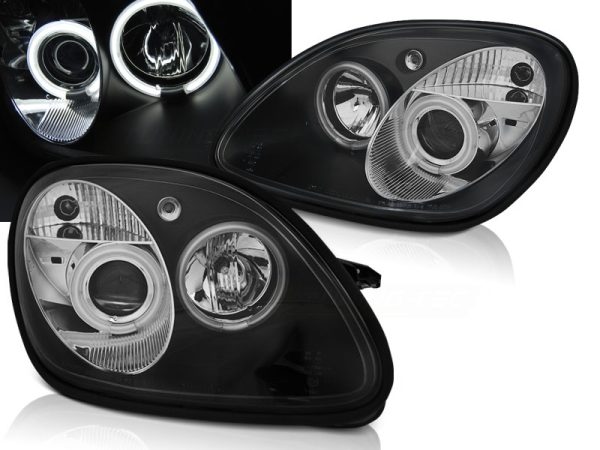 Frontlykter Mercedes R170 SLK 04.96-04 Angel Eyes CCFL Black