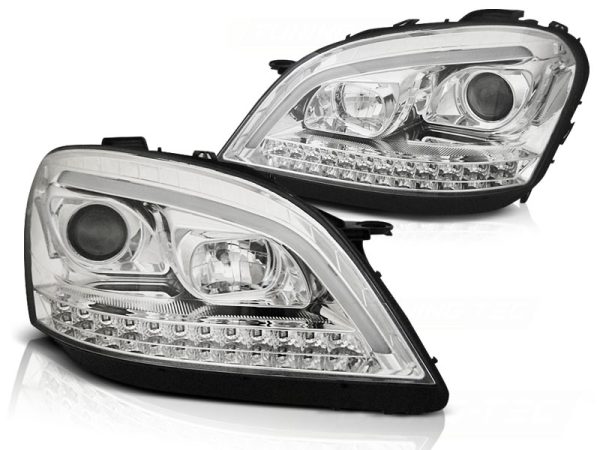 Frontlykter Mercedes W164 ML M-Klasse 05-07 Tube Light Chrome Seq - Bilde 2