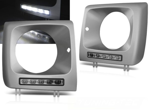 Frontlykter Mercedes W461.W463 01-12 Led Drl Silver