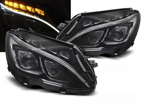 Frontlykter Mercedes W205 14-18 True Drl Black
