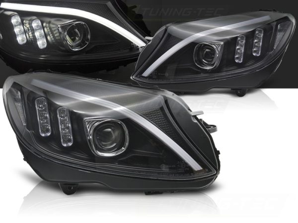 Frontlykter Mercedes W205 14-18 Tube Led Black