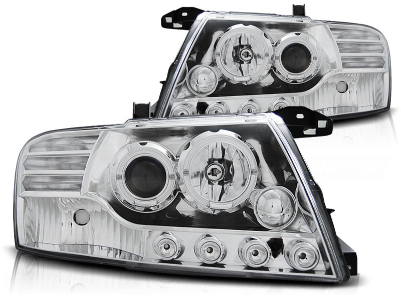 Frontlykter Mitsubishi Pajero V60 00-06 Angel Eyes Chrome - Bilde 2