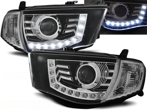 Frontlykter Mitsubishi L200 06-10 Daylight Black