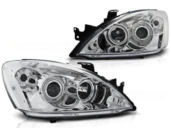 Frontlykter Mitsubishi Lancer 7 04-07 Angel Eyes Chrome - Bilde 2