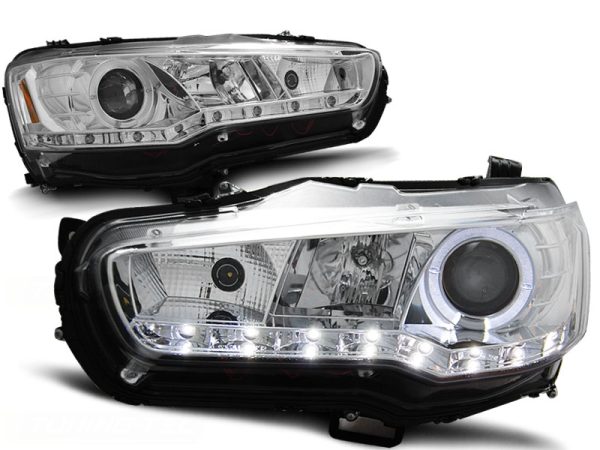 Frontlykter Mitsubishi Lancer 8 08-16 Daylight Chrome - Bilde 2