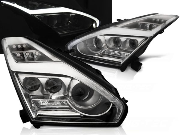 Frontlykter Nissan Gt-r 08-11.13 Led Chrome