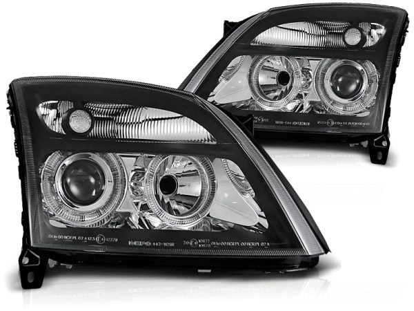 Frontlykter Opel Vectra C 04.02-08.05 Angel Eyes Black - Bilde 2