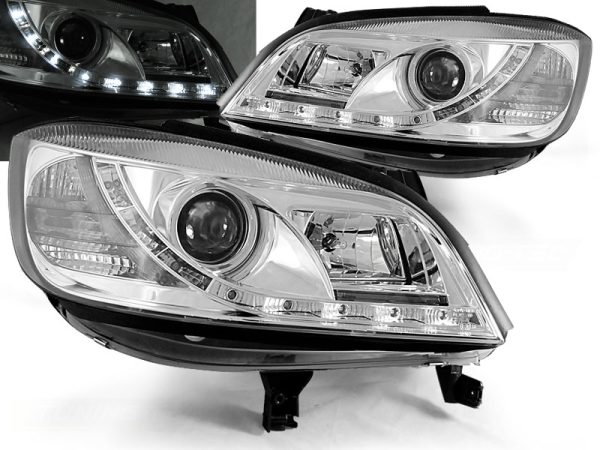 Frontlykter Opel Zafira 04.99-06.05 Daylight Chrome