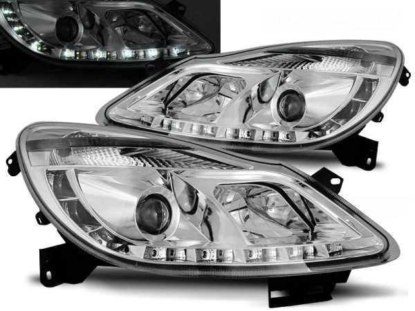 Frontlykter Opel Corsa D 04.06-11 Daylight Chrome