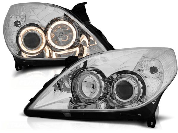 Frontlykter Opel Vectra C 09.05-08 Angel Eyes Chrome - Bilde 2