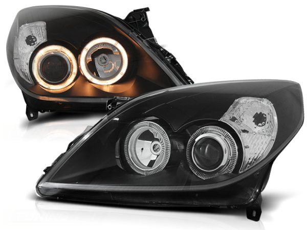 Frontlykter Opel Vectra C 09.05-08 Angel Eyes Black - Bilde 2