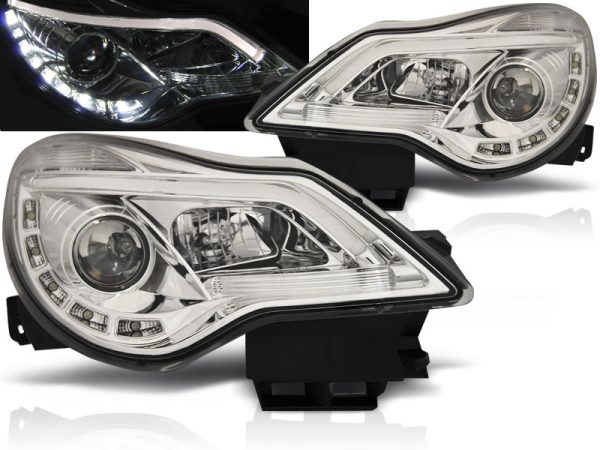 Frontlykter Opel Corsa D 11-14 Drl Chrome