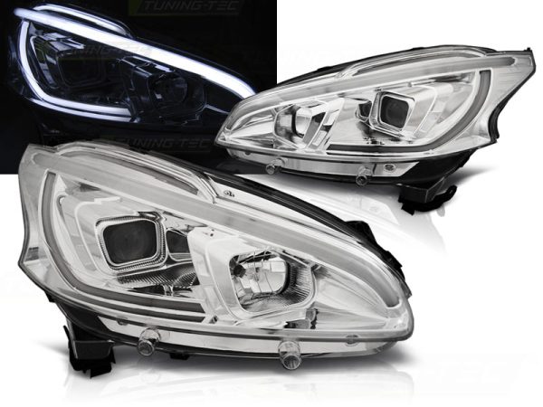 Frontlykter Peugeot 208 4.12-06.15 Tube Light Chrome
