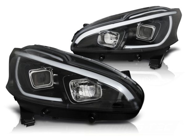 Frontlykter Peugeot 208 4.12-06.15 Tube Lights Sort - Bilde 2