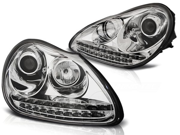 Frontlykter Porsche Cayenne 02-06 Xenon Lyskaster Daylight Chrome - Bilde 2