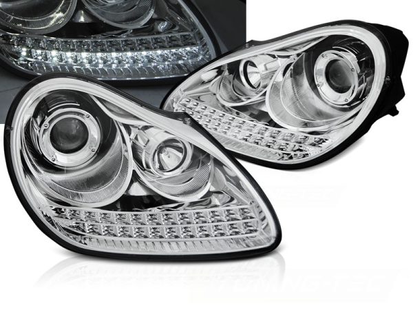 Frontlykter Porsche Cayenne 02-06 Daylight Chrome HID Xenon