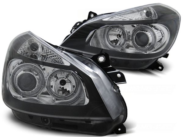 Frontlykter Renault Clio 3 05-09 Black Angel Eyes - Bilde 2