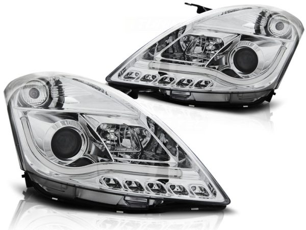 Frontlykter Suzuki Swift 10-16 Tube Light Chrome - Bilde 2