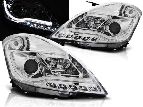 Frontlykter Suzuki Swift 10-16 Tube Light Chrome