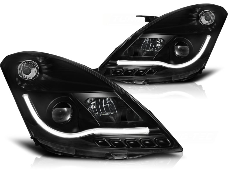 Frontlykter Suzuki Swift 10-16 Tube Light Black - Bilde 2