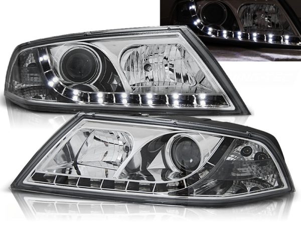 Frontlykter Skoda Octavia 2 03.04-08 Daylight Chrome