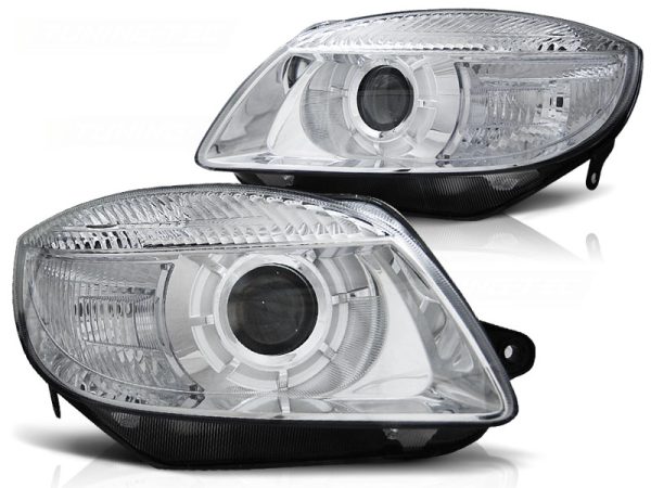 Frontlykter Skoda Fabia 07-03.10 / Roomster 06-03.10 Chrome