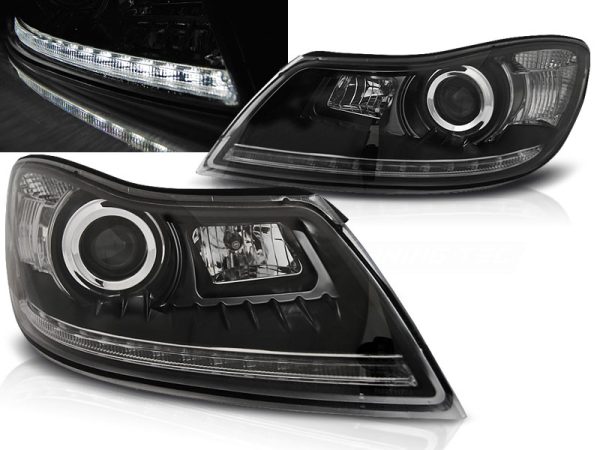 Frontlykter Skoda Octavia 09-12 Daylight Black