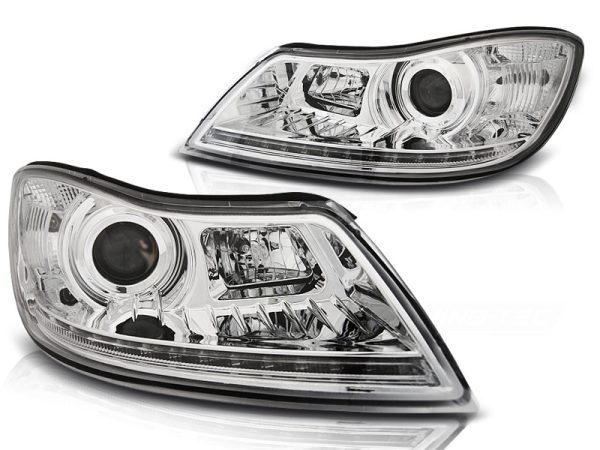 Frontlykter Skoda Octavia 09-12 True Drl Chrome