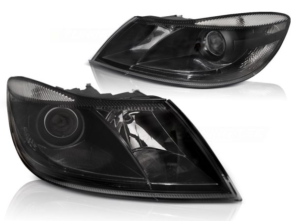 Frontlykter Skoda Octavia 09-12 Black