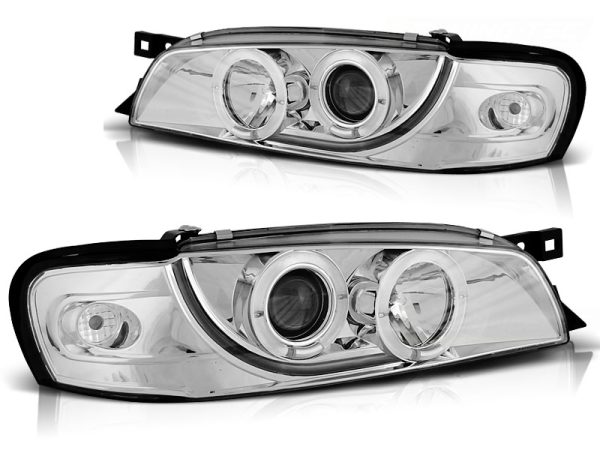 Frontlykter Subaru Impreza 05.93-10.00 Angel Eyes Chrome - Bilde 2