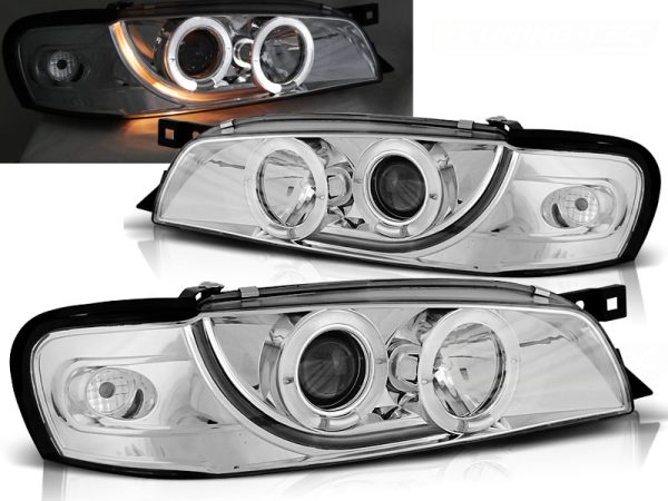 Frontlykter Subaru Impreza 05.93-10.00 Angel Eyes Chrome