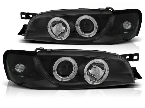 Frontlykter Subaru Impreza 05.93-10.00 Angel Eyes Black - Bilde 2