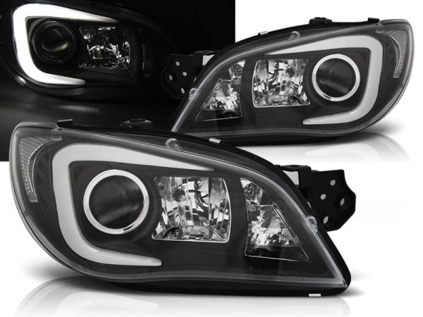 Frontlykter Subaru Impreza II GD 06-07 Tube Lights Sort