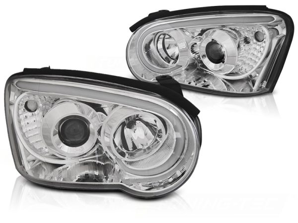 Frontlykter Subaru Impreza II GD 03-05 Tube Light Chrome - Bilde 2