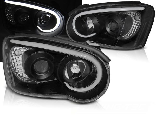 Frontlykter Subaru Impreza II GD 03-05 Tube Lights Sort