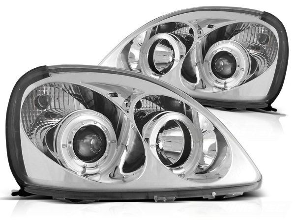 Frontlykter Toyota Yaris 04.99-09.03 Angel Eyes Chrome - Bilde 2