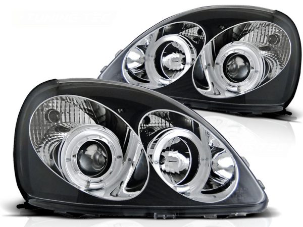 Frontlykter Toyota Yaris 04.99-09.03 Angel Eyes Black
