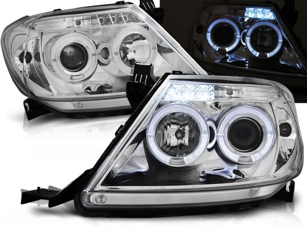 Frontlykter Toyota Hilux 05-11 Angel Eyes Chrome