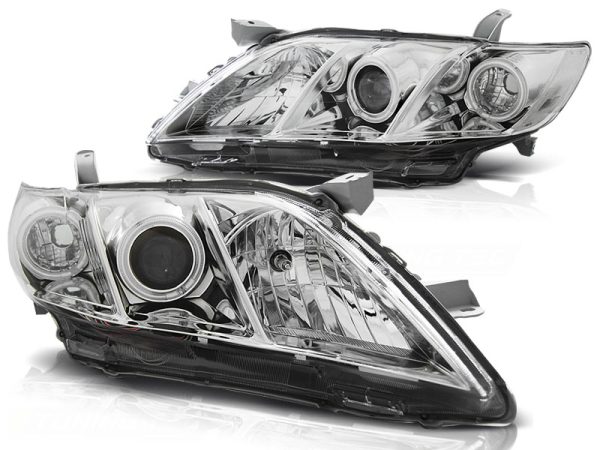 Frontlykter Toyota Camry 6 Xv40 06-09 Angel Eyes Chrome - Bilde 2