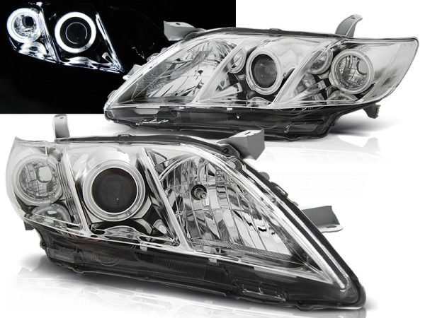 Frontlykter Toyota Camry 6 Xv40 06-09 Angel Eyes Chrome