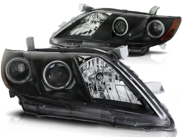 Frontlykter Toyota Camry 6 Xv40 06-09 Angel Eyes Black - Bilde 2