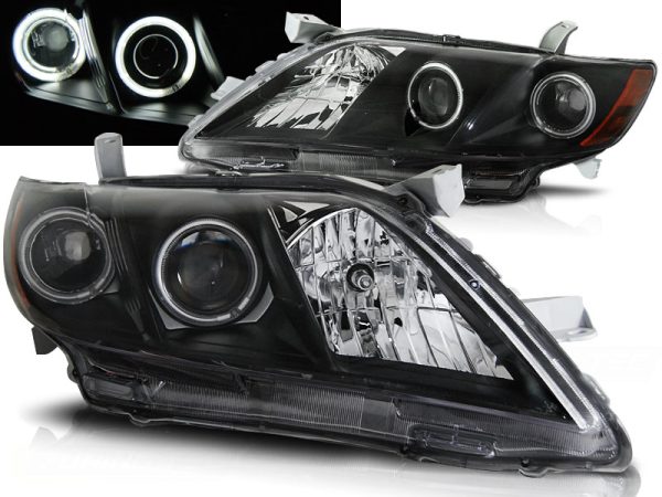 Frontlykter Toyota Camry 6 Xv40 06-09 Angel Eyes Black