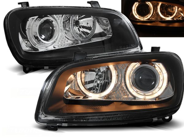 Frontlykter Toyota Rav4 06.94-06.00 Angel Eyes Black