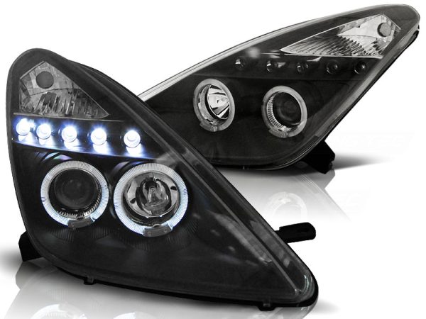Frontlykter Toyota Celica T230 99-05 Angel Eyes Black - Bilde 2