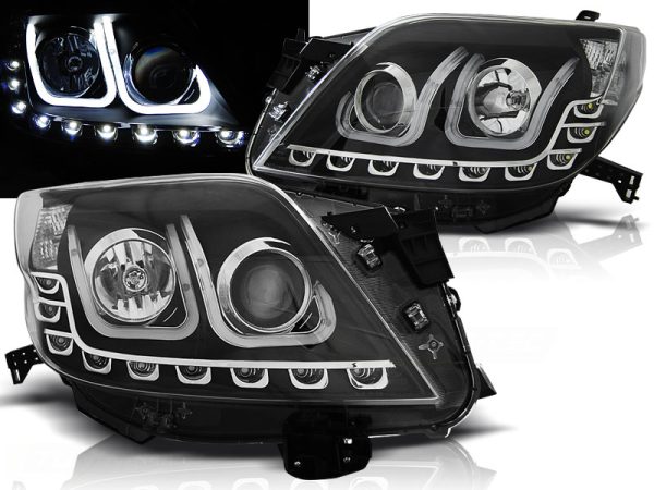Frontlykter Toyota Land Cruiser 150 09-13 Tube Light Black