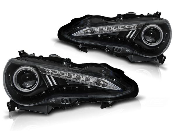 Frontlykter Toyota GT86 12-16 Black TRU Drl