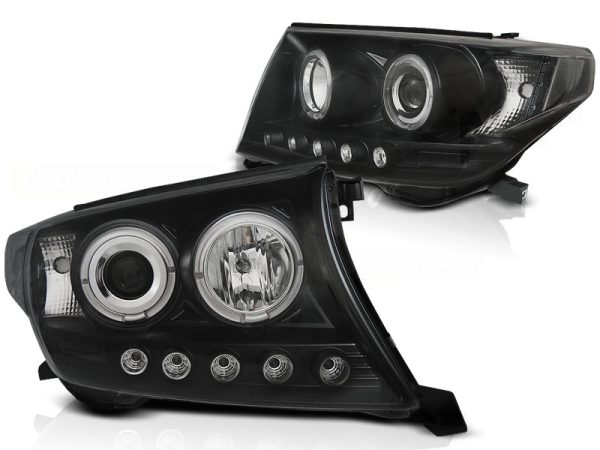 Frontlykter Toyota Land Cruiser Fj200 07-12 Angel Eyes Black - Bilde 2