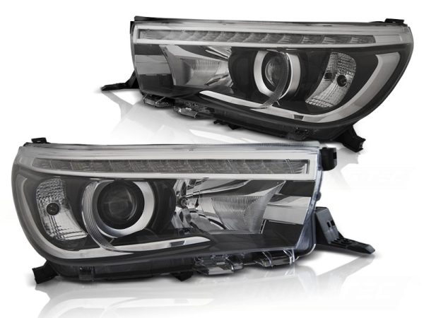 Frontlykter Toyota Hilux 16- Led-projektor True Drl Sort - Bilde 2