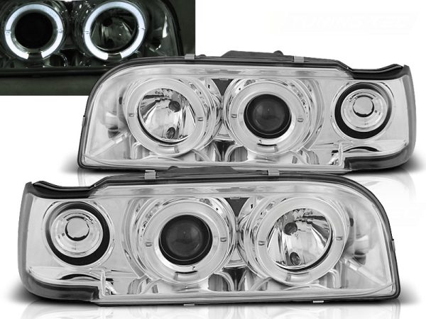 Frontlykter Volvo 850 92-12.96 Angel Eyes Chrome