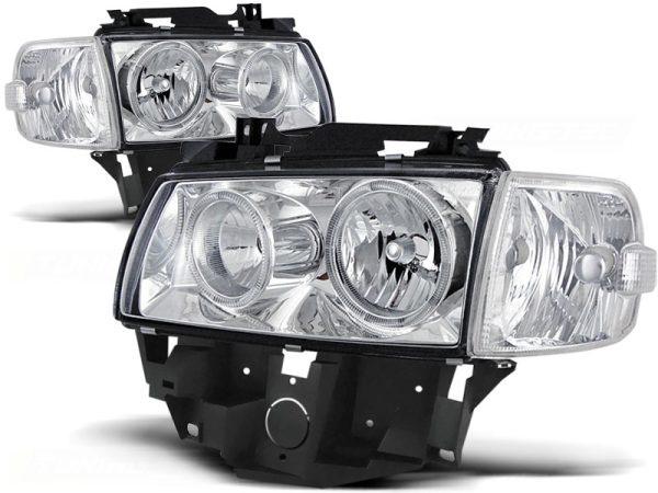 Frontlykter VW T4 08.96-03.03 BUS Angel Eyes Chrome - Bilde 2